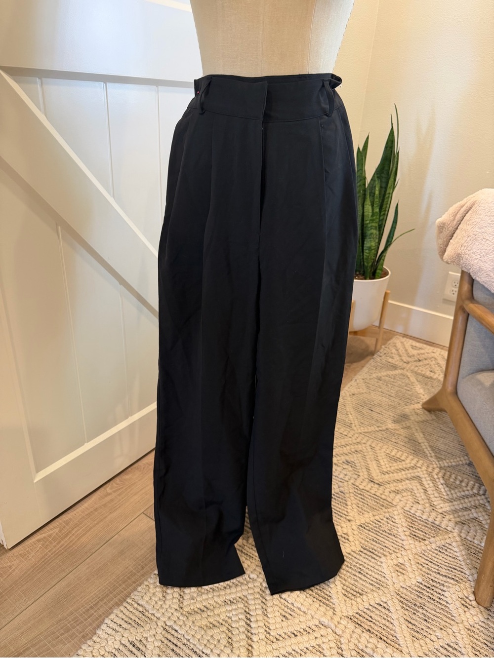 Nasty Gal Black High-Waist Wide-Leg Trousers